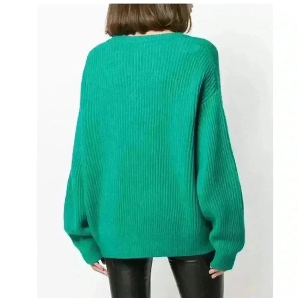 IRO Evolution Sweater Sz l Plunge Long Sleeve Preppy Comfy Boho Casual - Picture 2 of 9